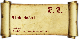 Rick Noémi névjegykártya